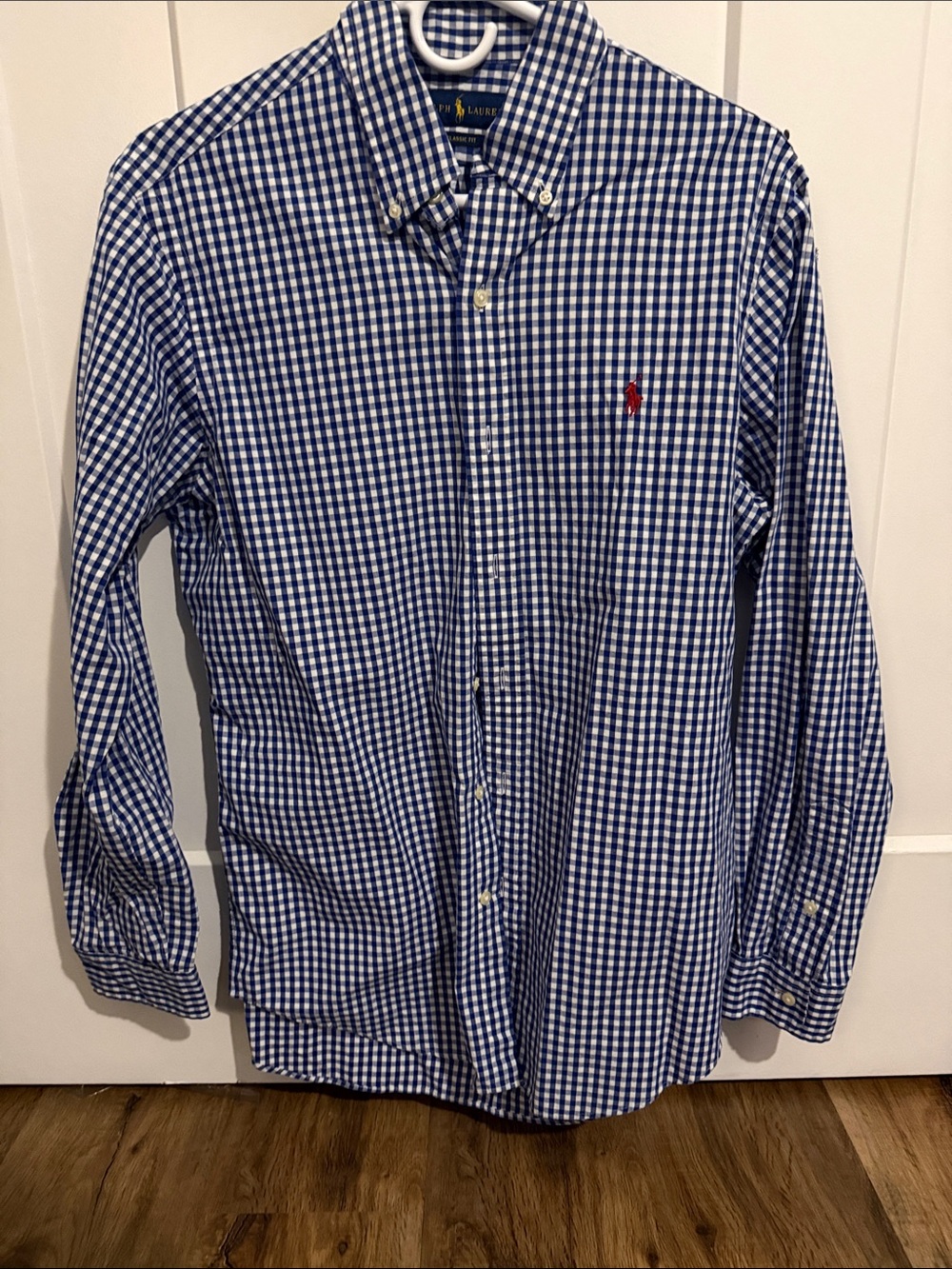 Polo by Ralph Lauren Navy and White Gingham Button-Down Shirt